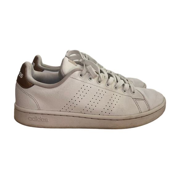 Adidas Advantage Cloudfoam Women's Shoes White and Copper Sneakers Size 8.5 - Picture 1 of 6